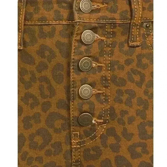 Time And True Leopard Animal Print Brown High Rise Curvy Jeans Pants Sz 4 - Picture 7 of 8